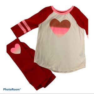 Heart Pants and Matching Top. Valentines Outfit